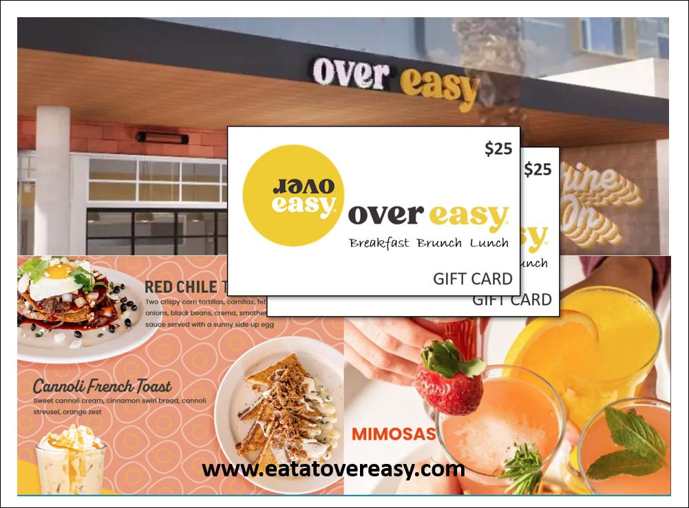 Over Easy Gift Card Value $50