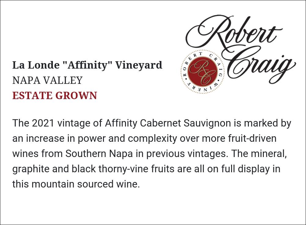 2021 Robert Craig Affinity Cabernet Sauvignon Magnum 1.5L