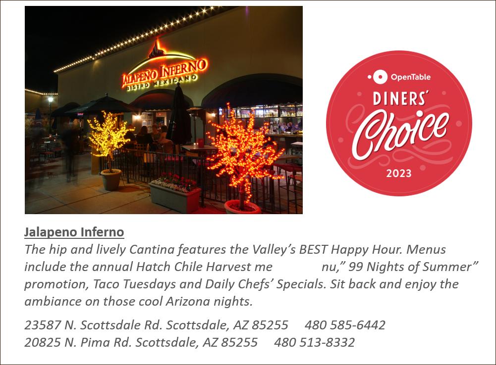 Dinner Out at Jalapeno Inferno, Pinnacle Grille, Tonto Bar & Grill
