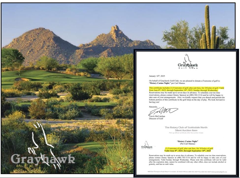 Grayhawk Golf Club Foursome Golf Package