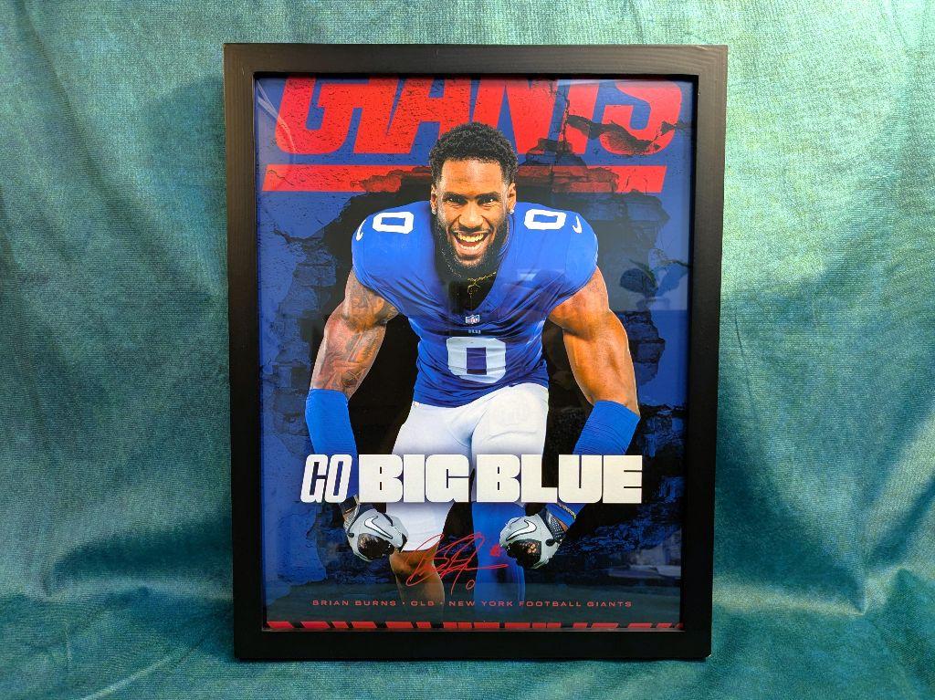 NY Giants Brian Burns Lithograph Poster