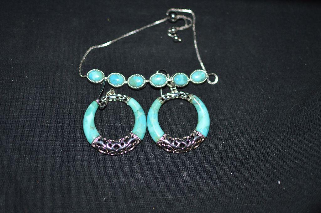 Southwestern Bracelet and Hoop Earring Set