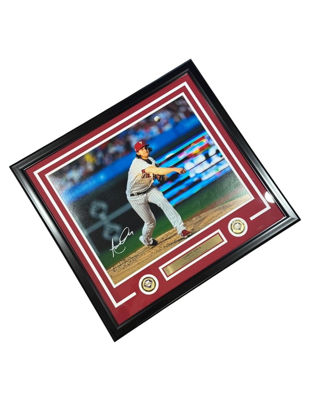 Aaron Nola Autographed & Custom Framed Philadelp...