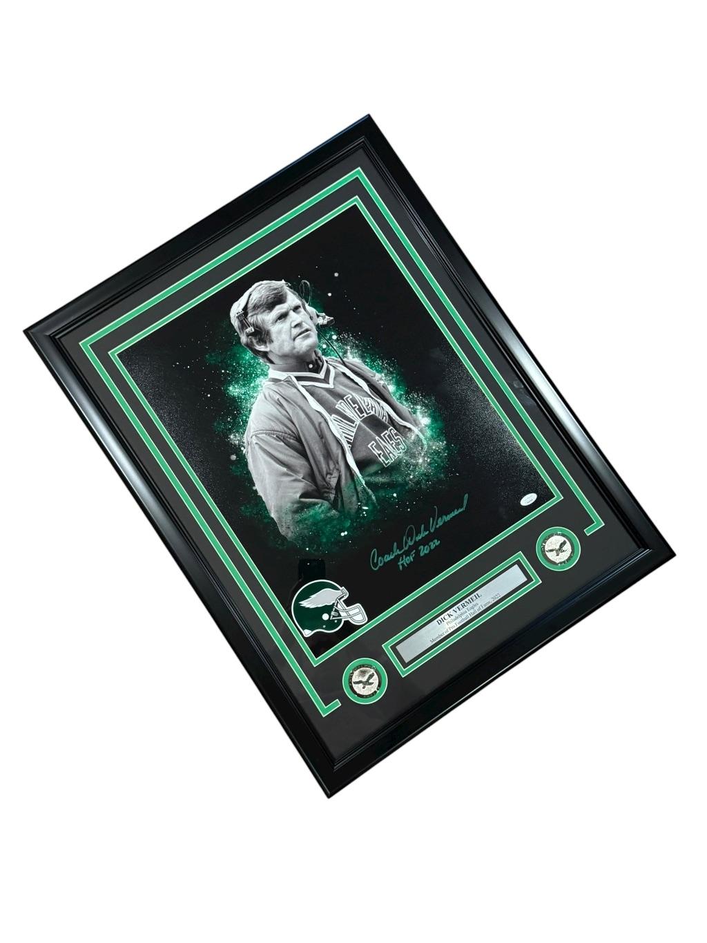 Coach Dick Vermeil Autographed & Custom Framed P...