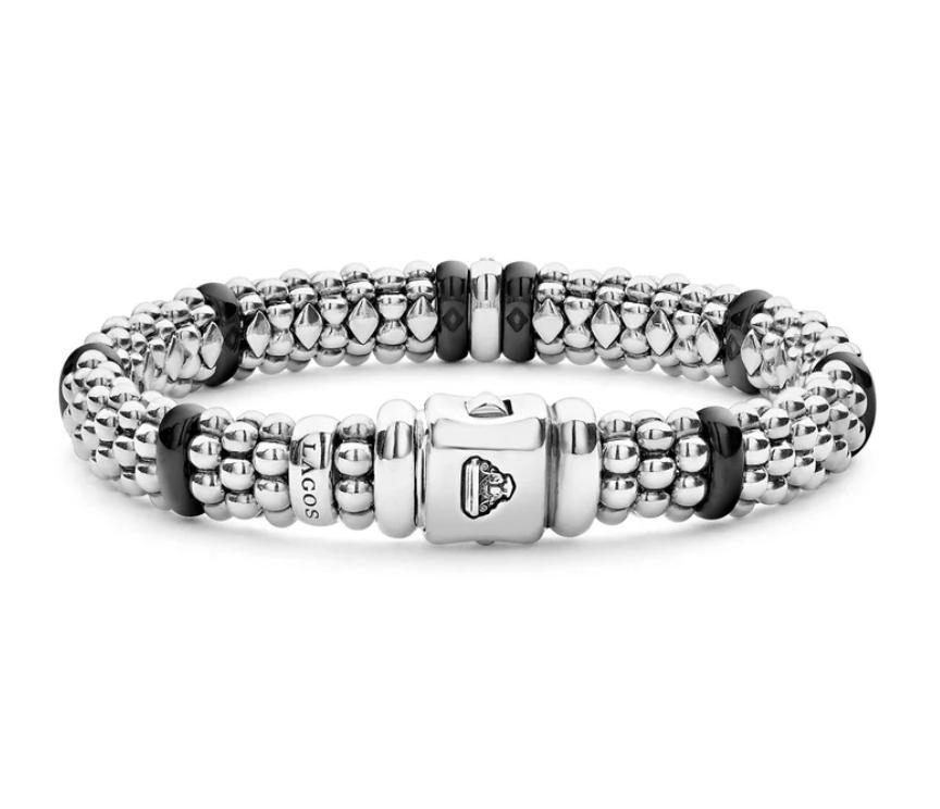 Black Single Diamond Caviar Bracelet