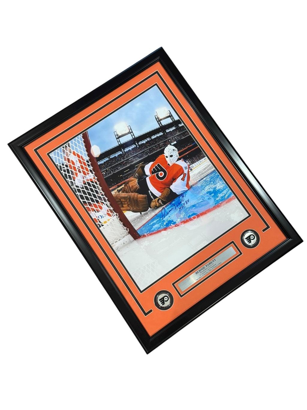 Bernie Parent Autographed & Custom Framed Philad...