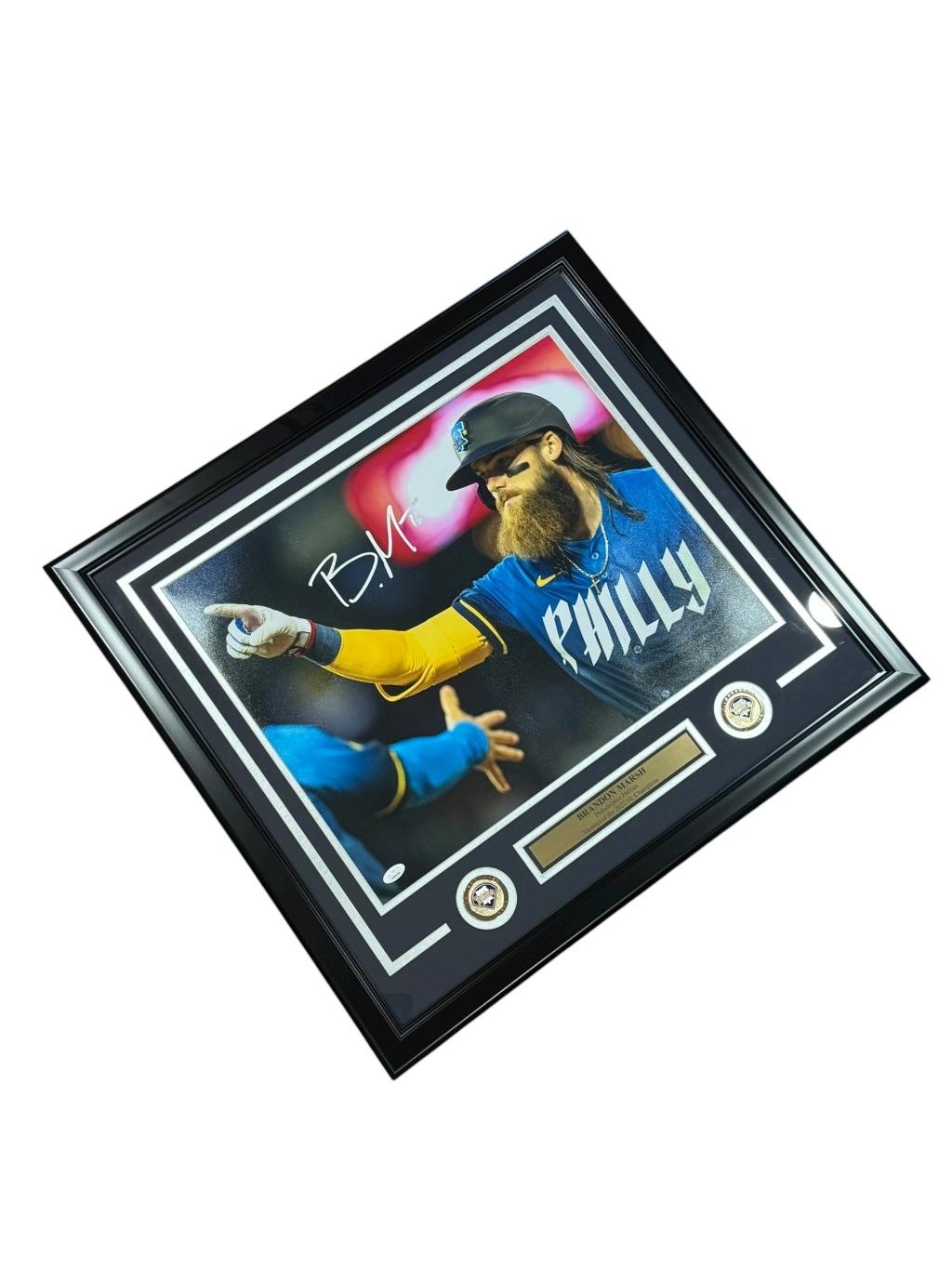 Brandon Marsh Autographed & Custom Framed Philad...