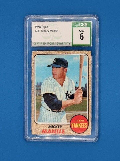 1968 Topps Mickey Mantle Graded Baseball Card