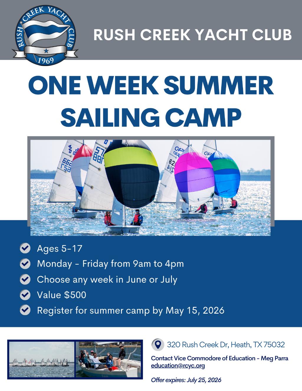 One Week Sailing Camp at Premier Yacht Club on Lake ...