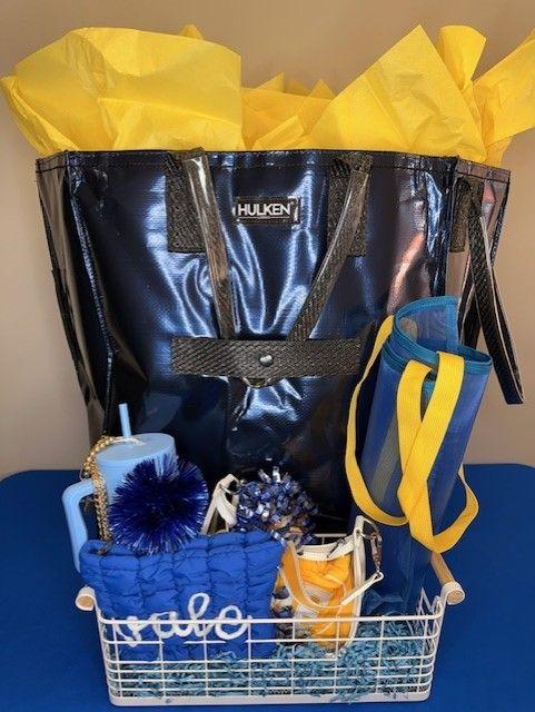 Hulken Large Blue Rolling Bag with Vale Goodies, Nec...