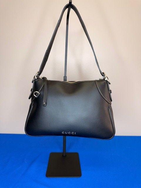 Gucci Bag, Medium GG Emblem Leather Shoulder Bag in ...