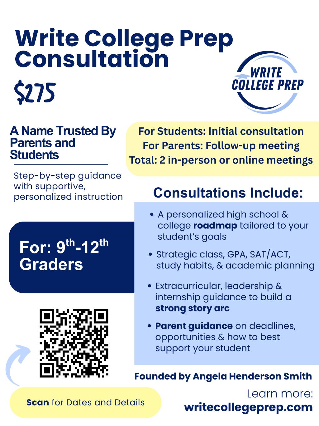 Write College Prep Consultation for 9th-12th Graders