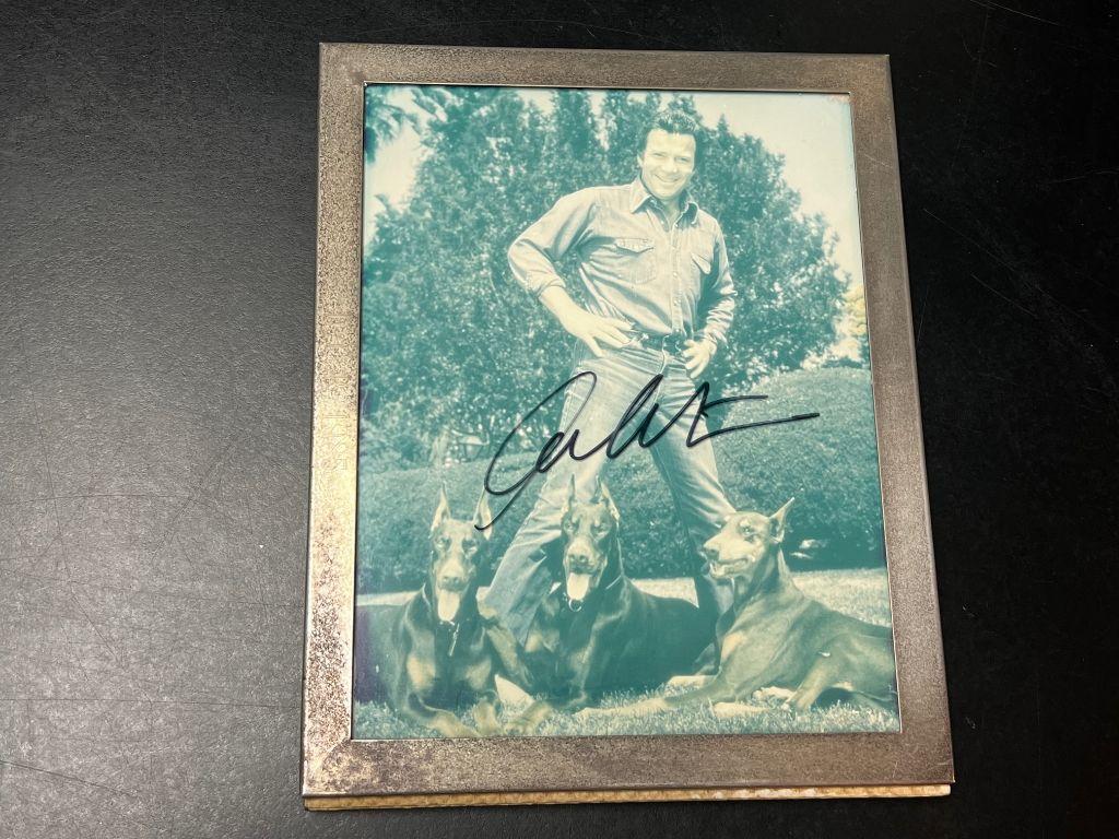 Faded Personal Photo of Mr. Shatner and his 3 Doberm...