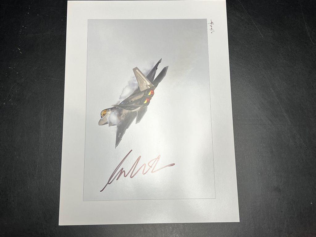 Fighter Plane Image by Joe DiMaggio autographed by W...