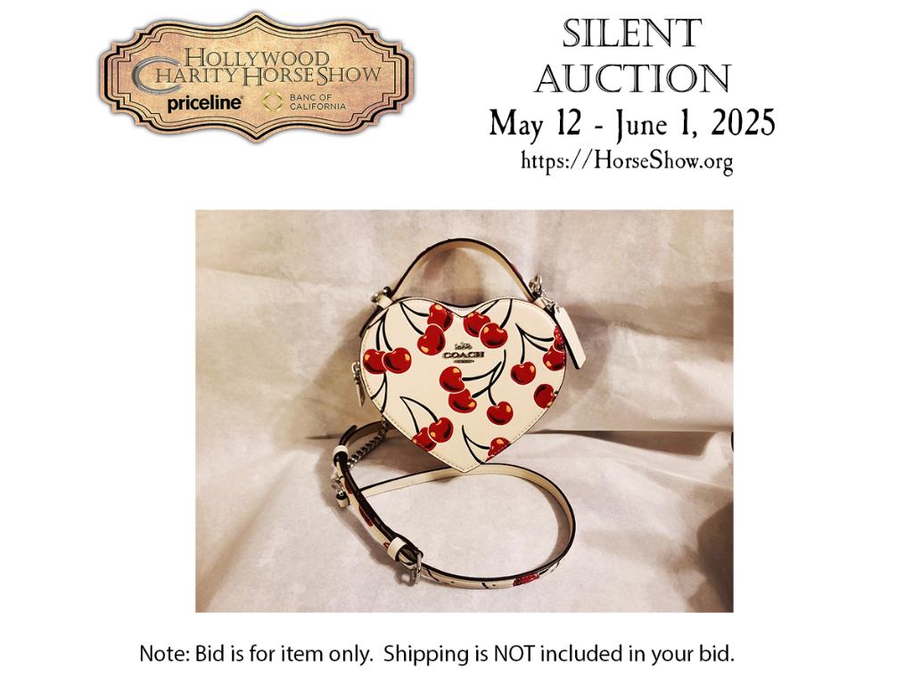 Coach Cherry Print Heart Shaped Cross Body Bag