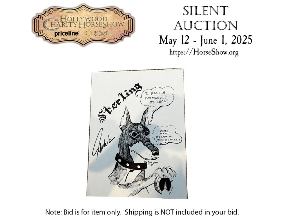 Jane Carman ink drawing of Sterling from 1991 signed...