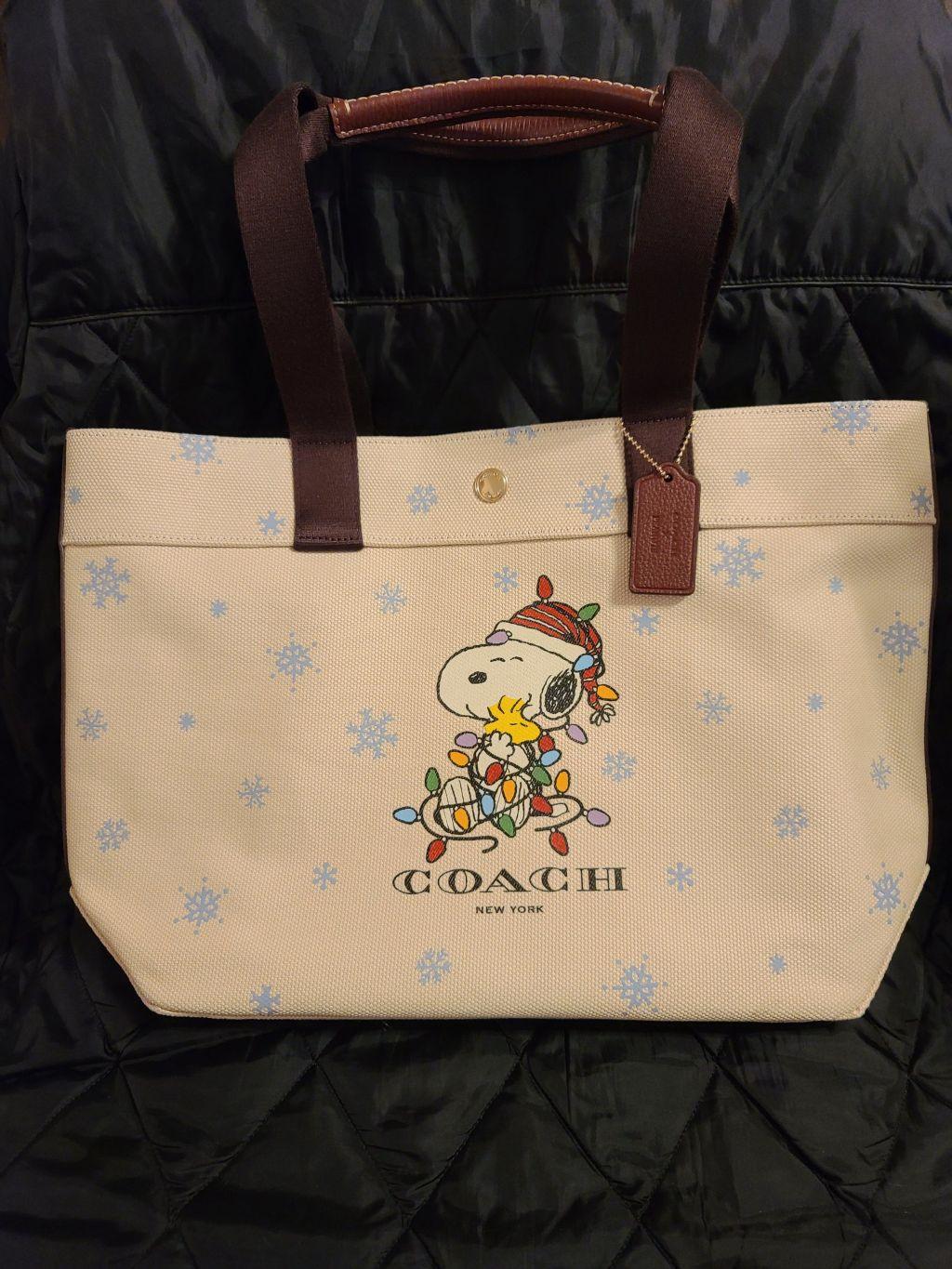Coach Snoopy Large Canvas Tote