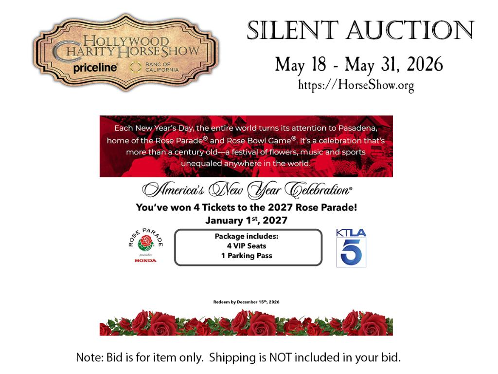 4 VIP Tickets and Parking to the 2027 Rose Parade in...