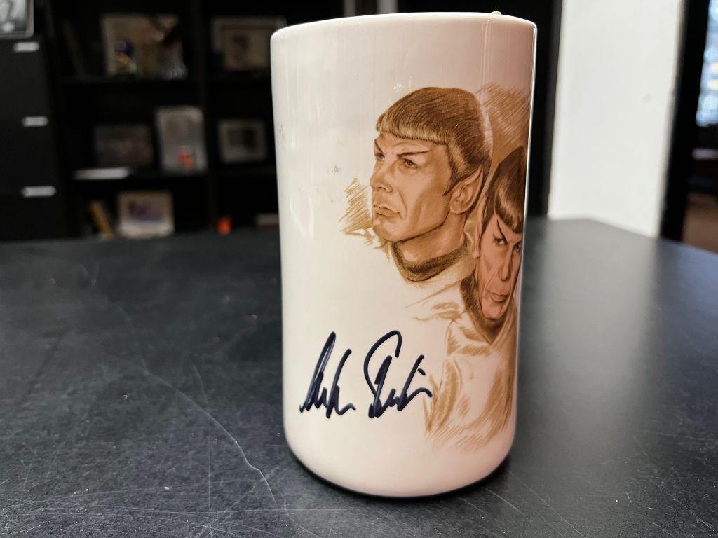 1986 Ernst Ceramic Stein featuring Mr. Spock - autog...