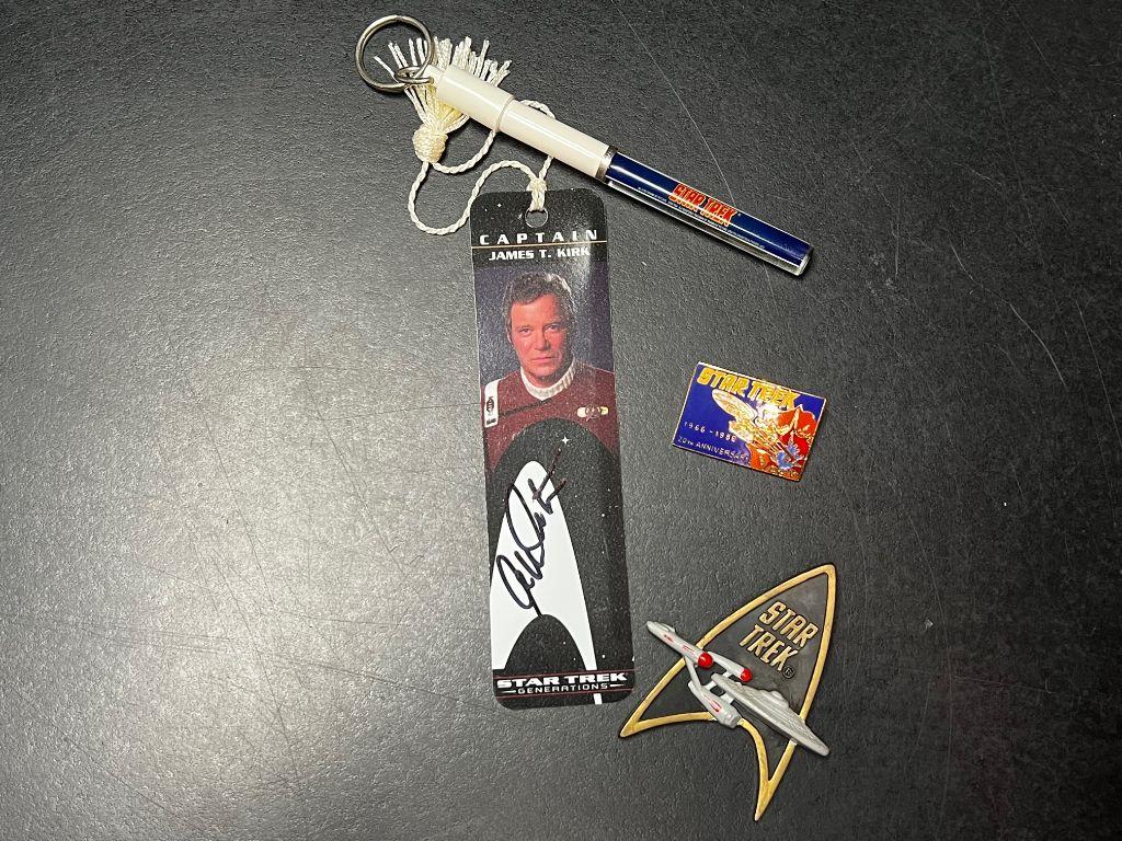 1994 Captain James T. Kirk Bookmark autographed by W...