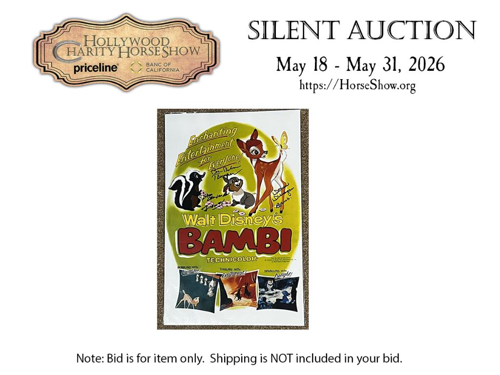 Walt Disney's Bambi 11 x 17 Photo Poster Signed
