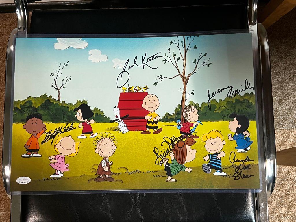 Charlie Brown and Snoopy Show 11 x 17 cast print sig...