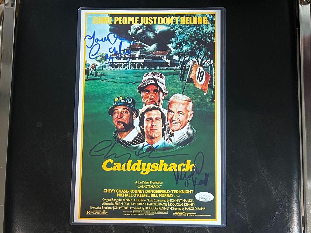 Caddyshack 8 x 12 cast print signed by Chevy Chase, ...