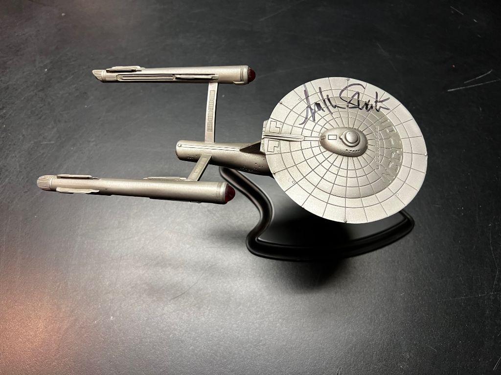 1988 Franklin Mint Starship Enterprise autographed b...