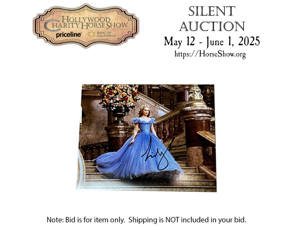 Autographed photo of Lily James as Cinderella