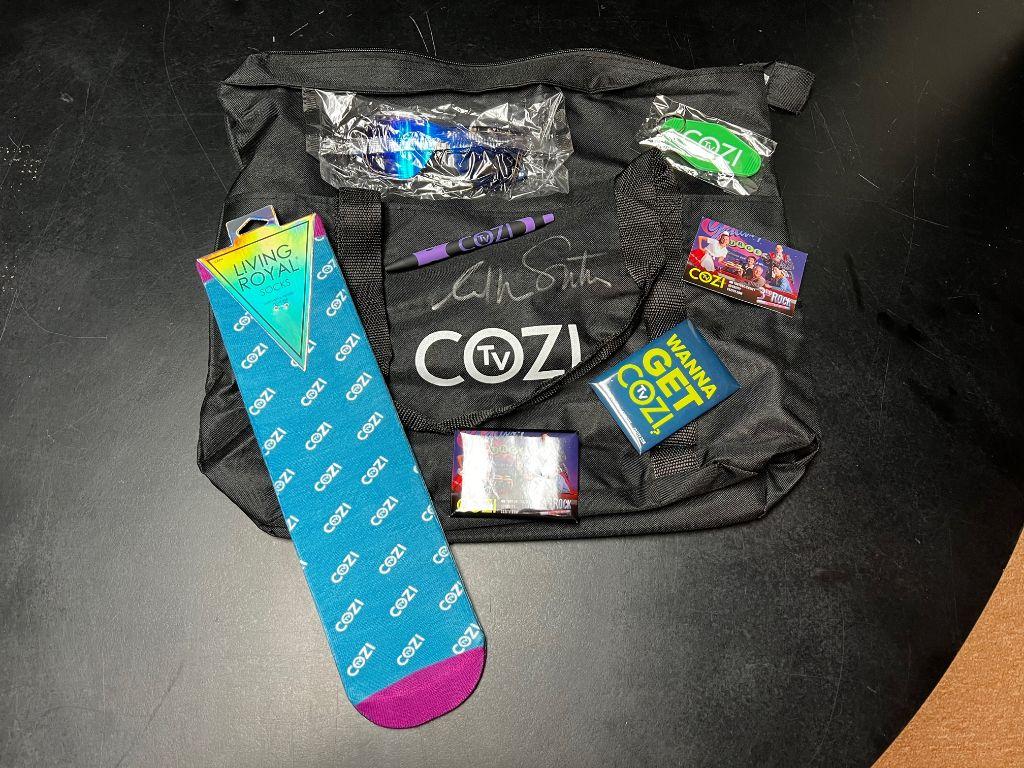 Cozi TV bag autographed by William Shatner.