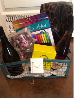 Art, Jewelry, & Wine Basket