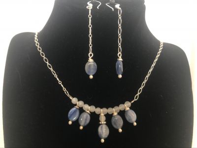 Kyanite and Sterling Silver Necklace and Earrings