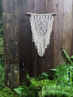 Macrame Wall Hanging with Driftwood