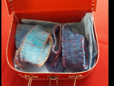 One of a kind baby booties