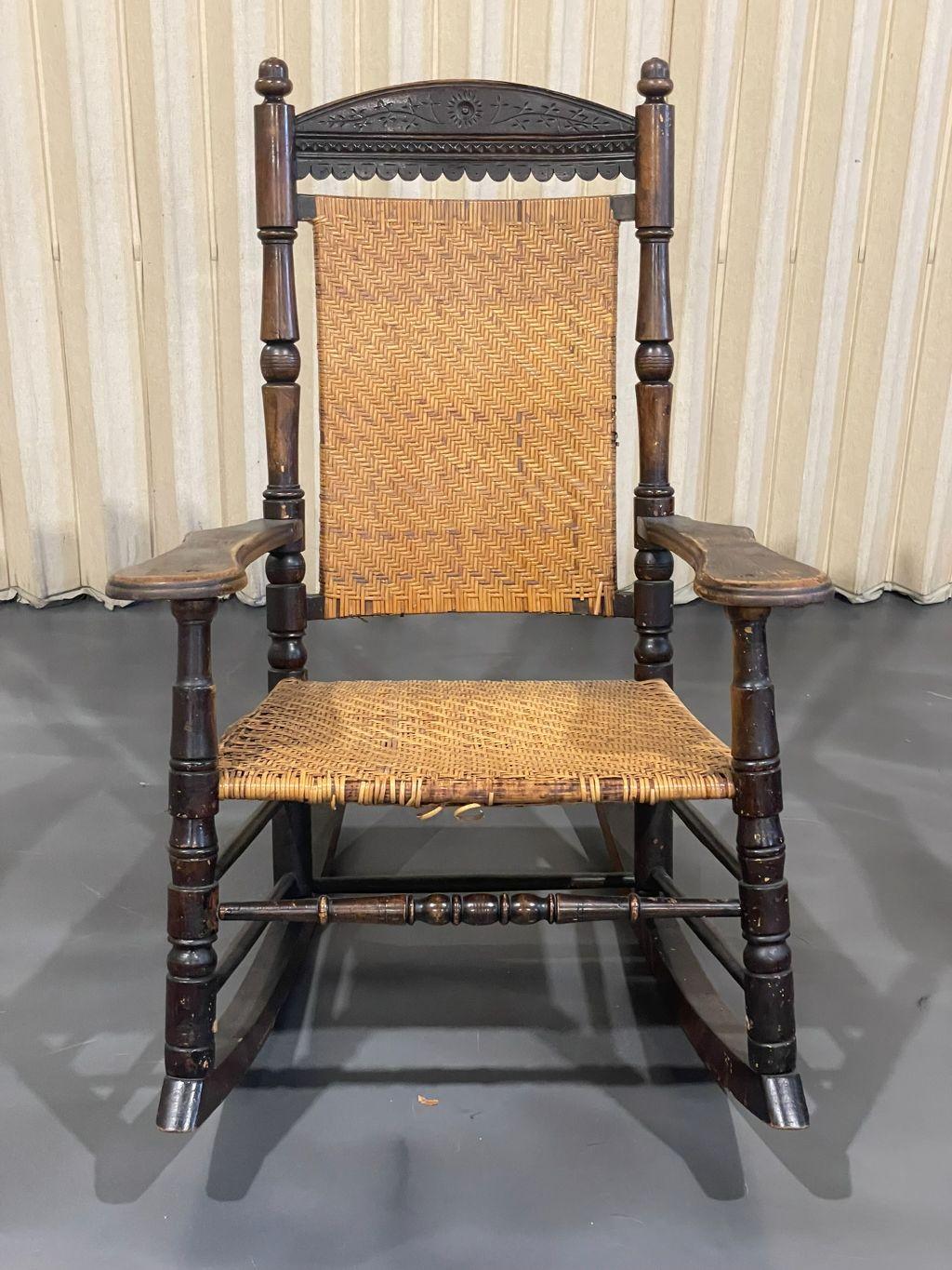 Vintage Caned Rocking Chair