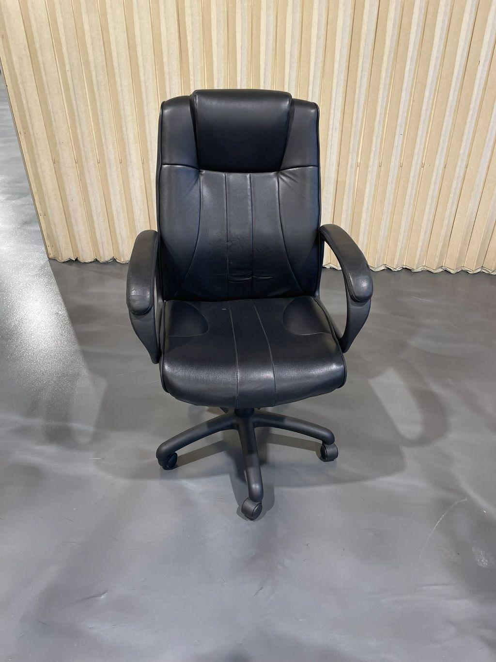 Black Leather Office Chair #1