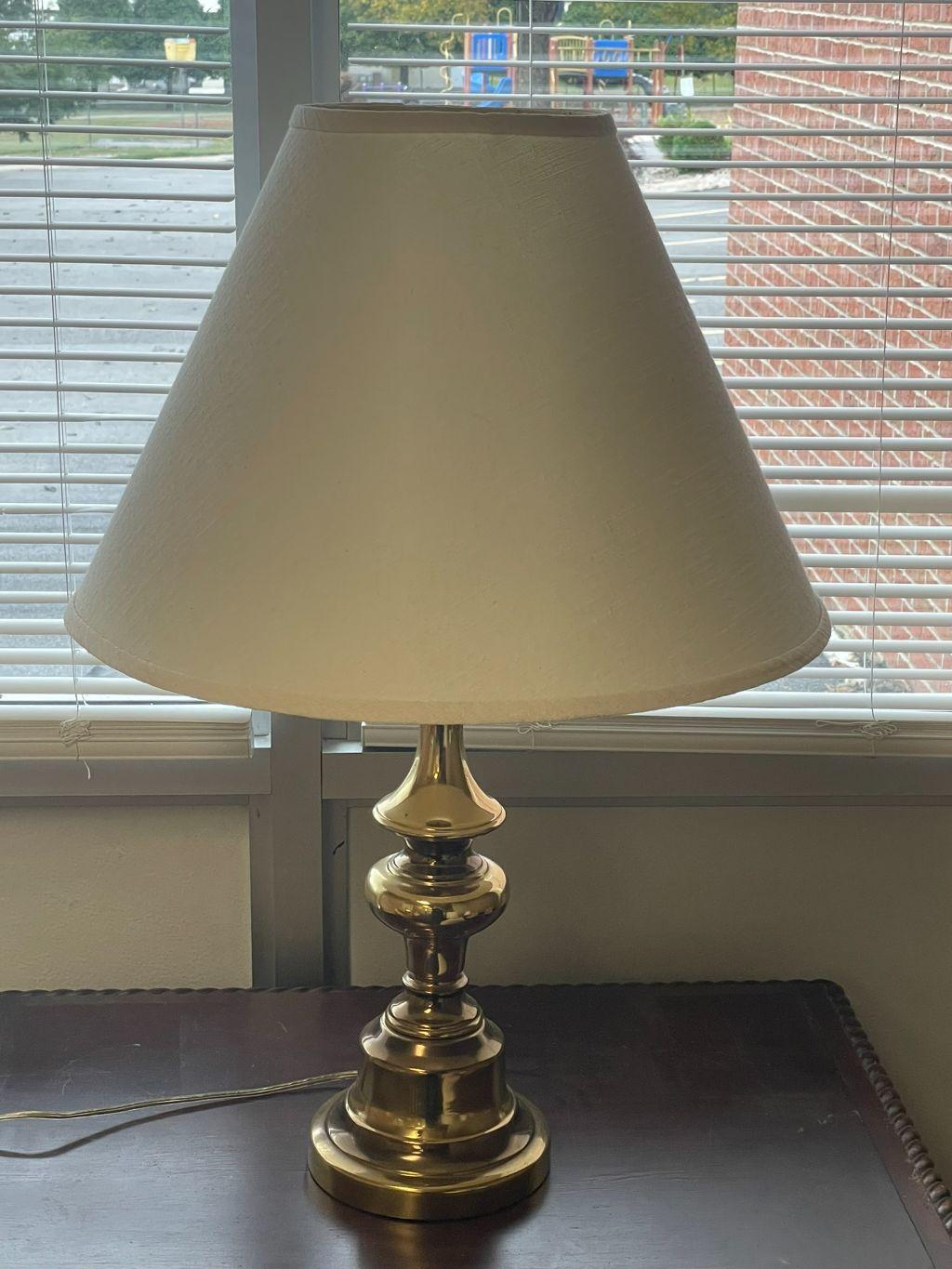 Short Brass Table Lamp #1