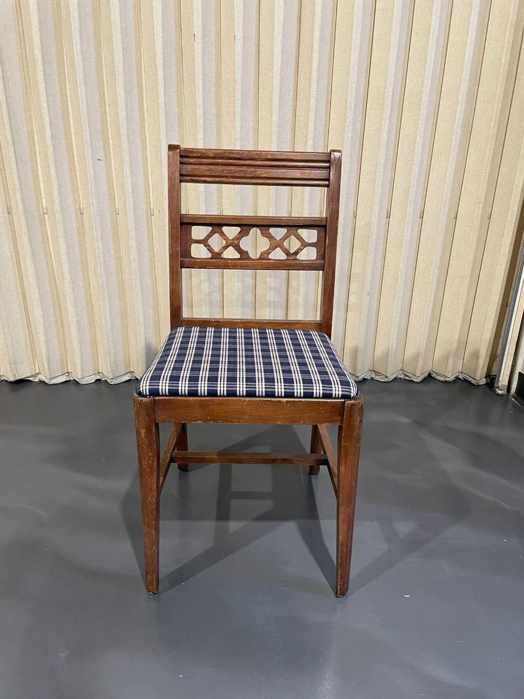 Checkered Wooden Chair