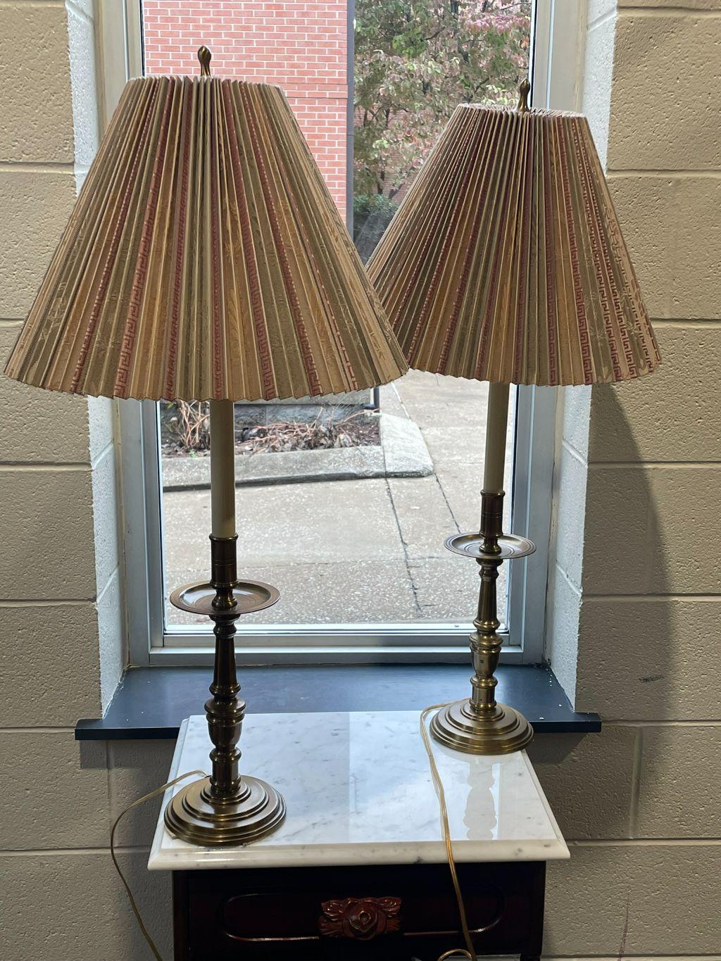 Two (2) Candlestick Style Buffet Lamps with Multi-Co...