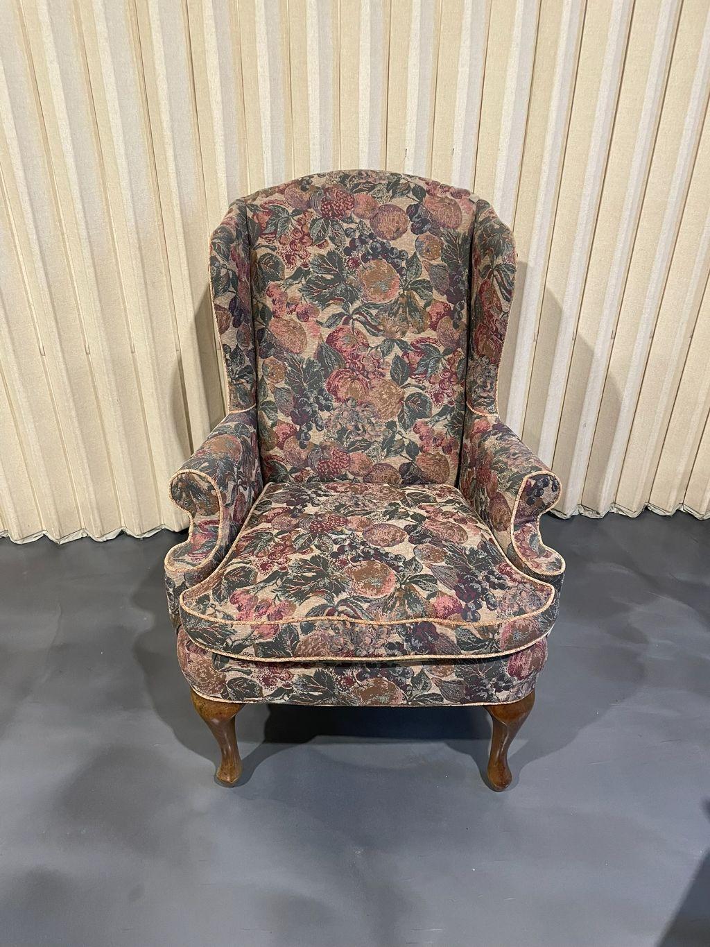 Floral Wing Back Chair #1