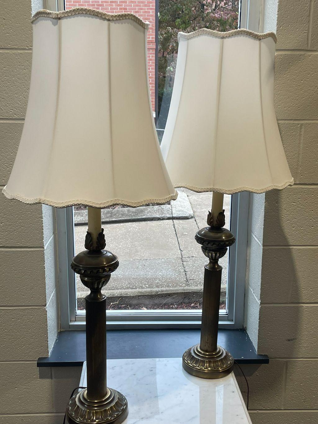 Two (2) Candlestick Style Buffet Table Lamps