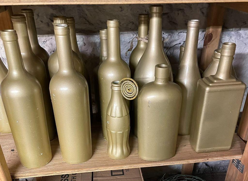 Gold Painted Decorative Bottles