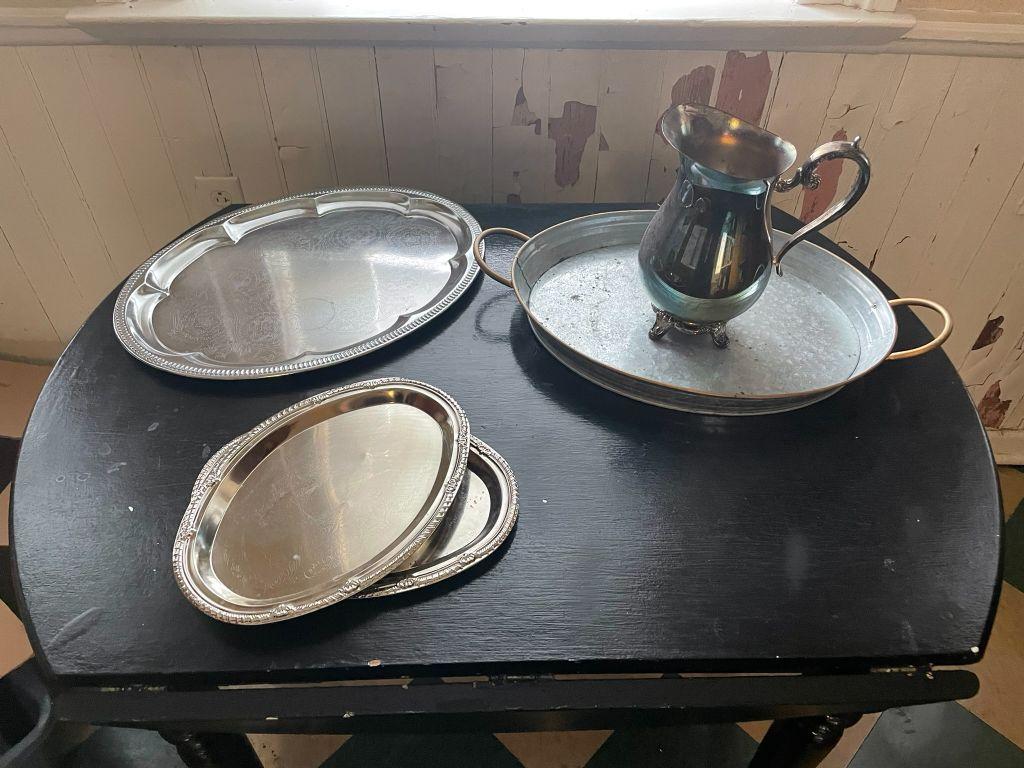 Silver Pitcher & Platters