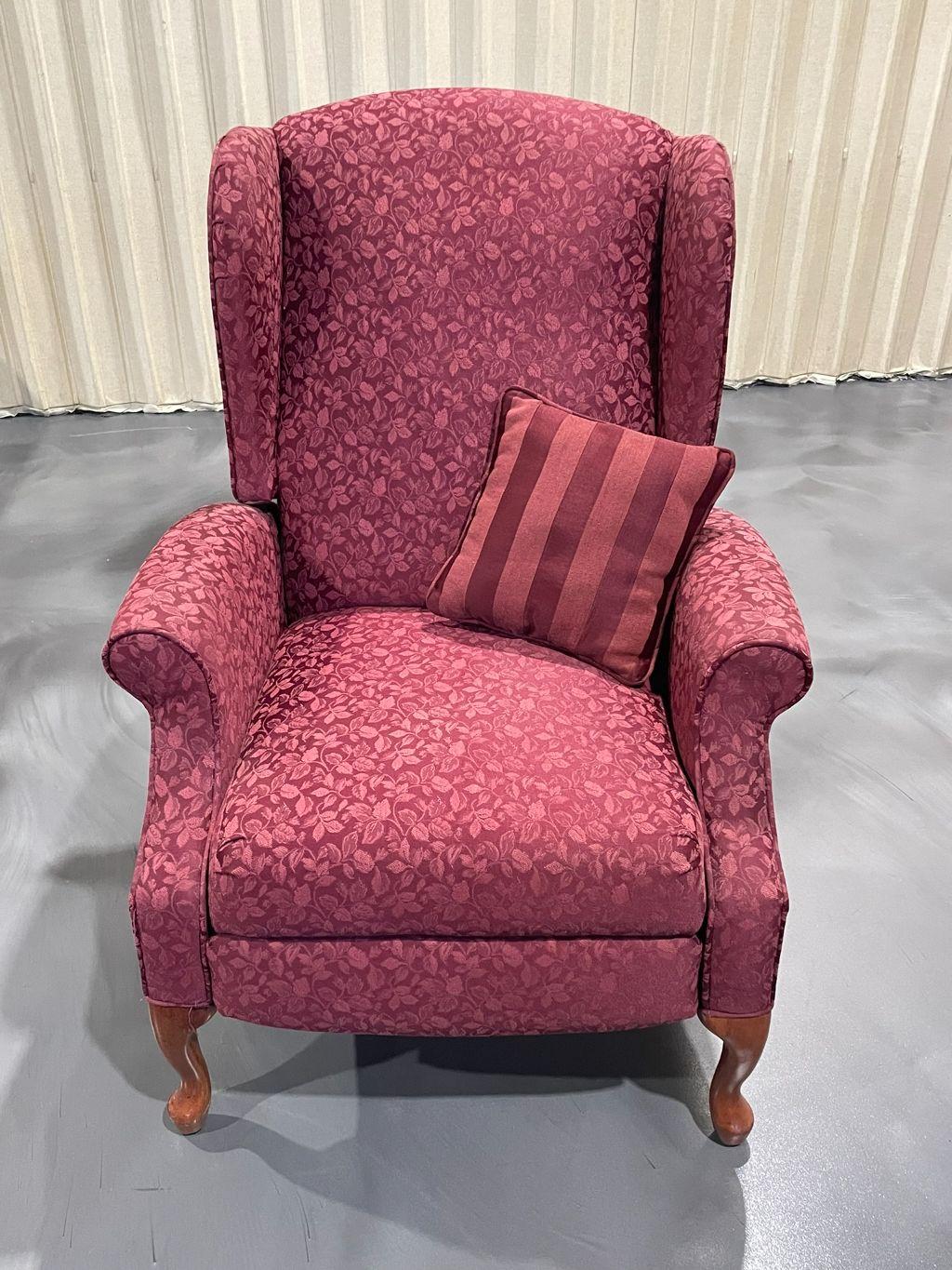 Floral Winged Back Chair #2 w/ Pillow