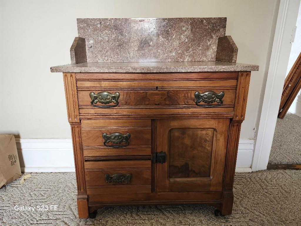 Beige Marble top Wash Stand