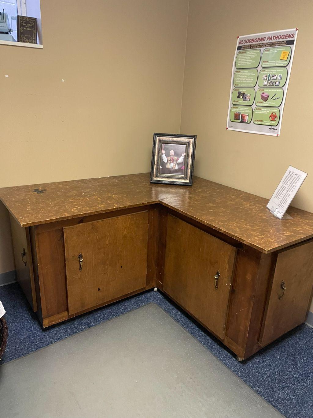 Wood L-Shaped Cabinet