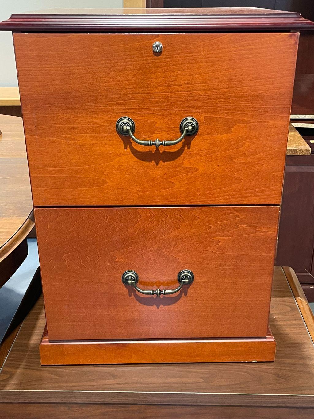 Two (2) Drawer Wooden Filing Cabinet