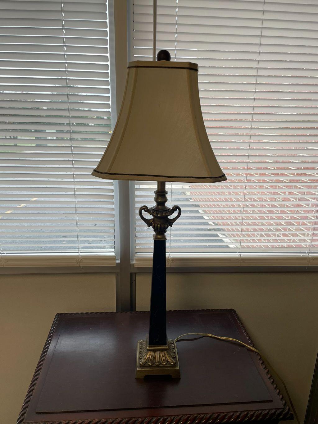 Tall Brass & Black Table Lamp