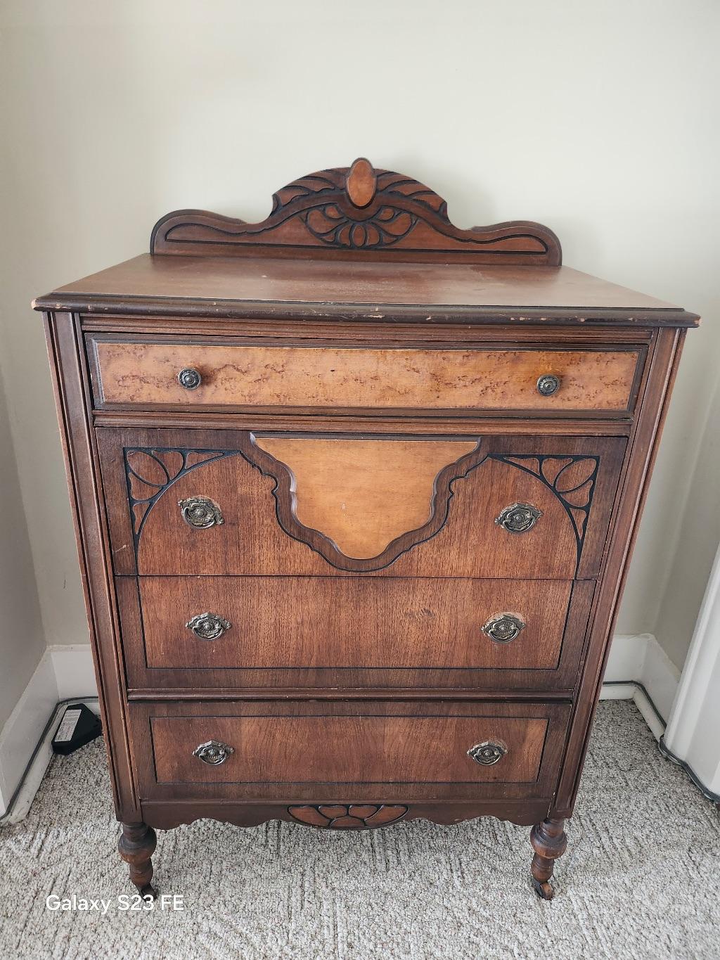 49'' Antique Wood Dresser