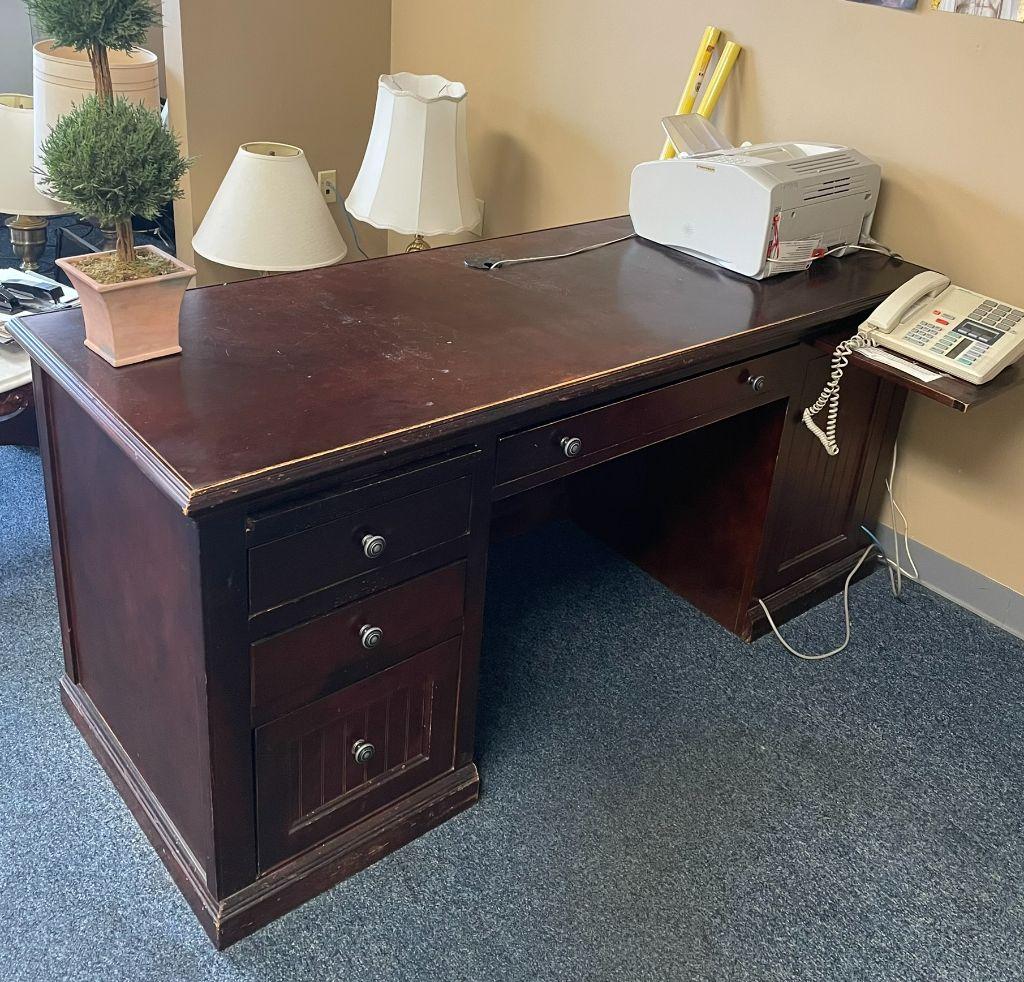 Dark Wood Office Desk #4